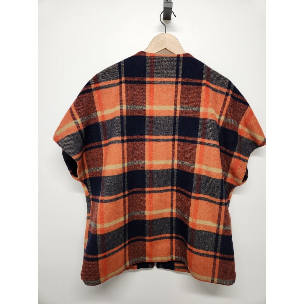 Anthropologie Andersen & Lauth Annie Capelet Erica, One Size, Orange/Navy Plaid - Picture 6 of 15
